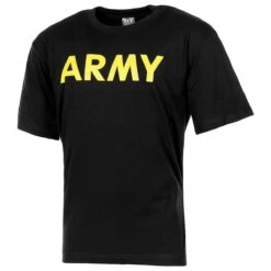 MFH T-Shirt With Army Print Black
