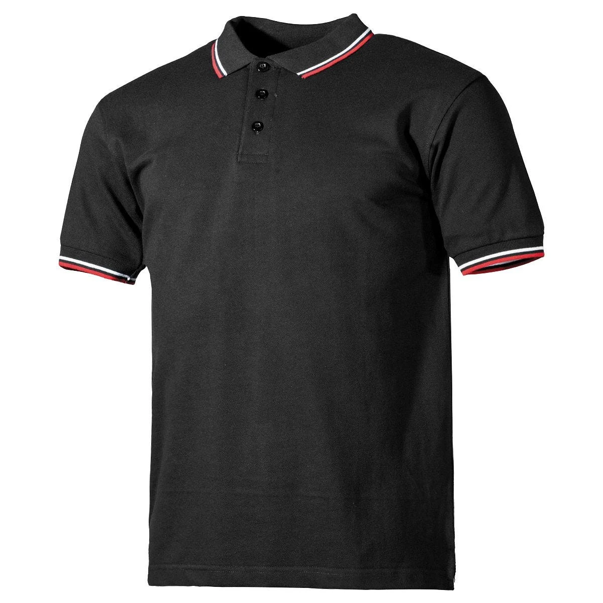 Pro Company Polo Shirt With Red And White Stripes Black 1 Pro Company Polo Shirt With Red And White Stripes Black