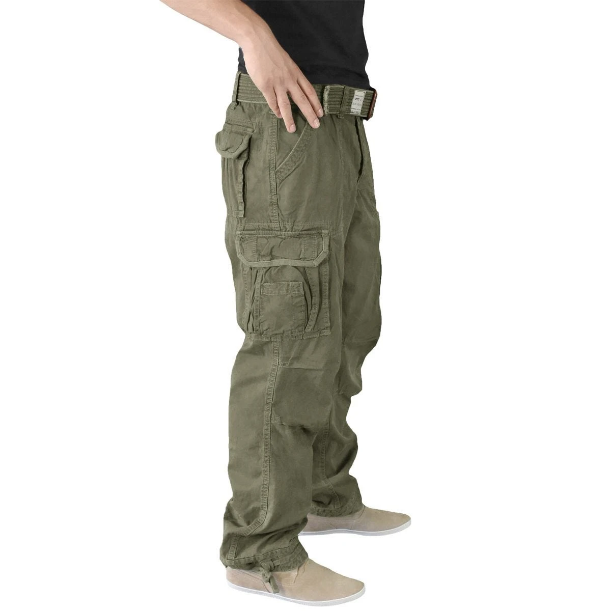 Surplus Premium Vintage Trousers Olive 4 Surplus Premium Vintage Trousers Olive - Image 4