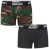 Brandit Boxer Shorts Logo 2 Pack Woodland / Black