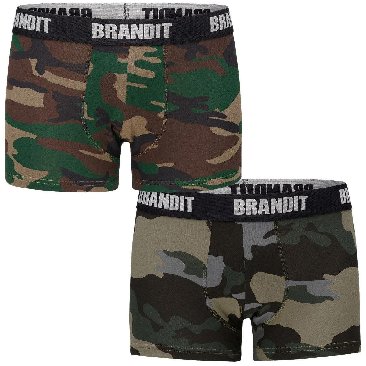 Brandit Boxer Shorts Logo 2 Pack Woodland / Dark Camo 1 Brandit Boxer Shorts Logo 2 Pack Woodland / Dark Camo