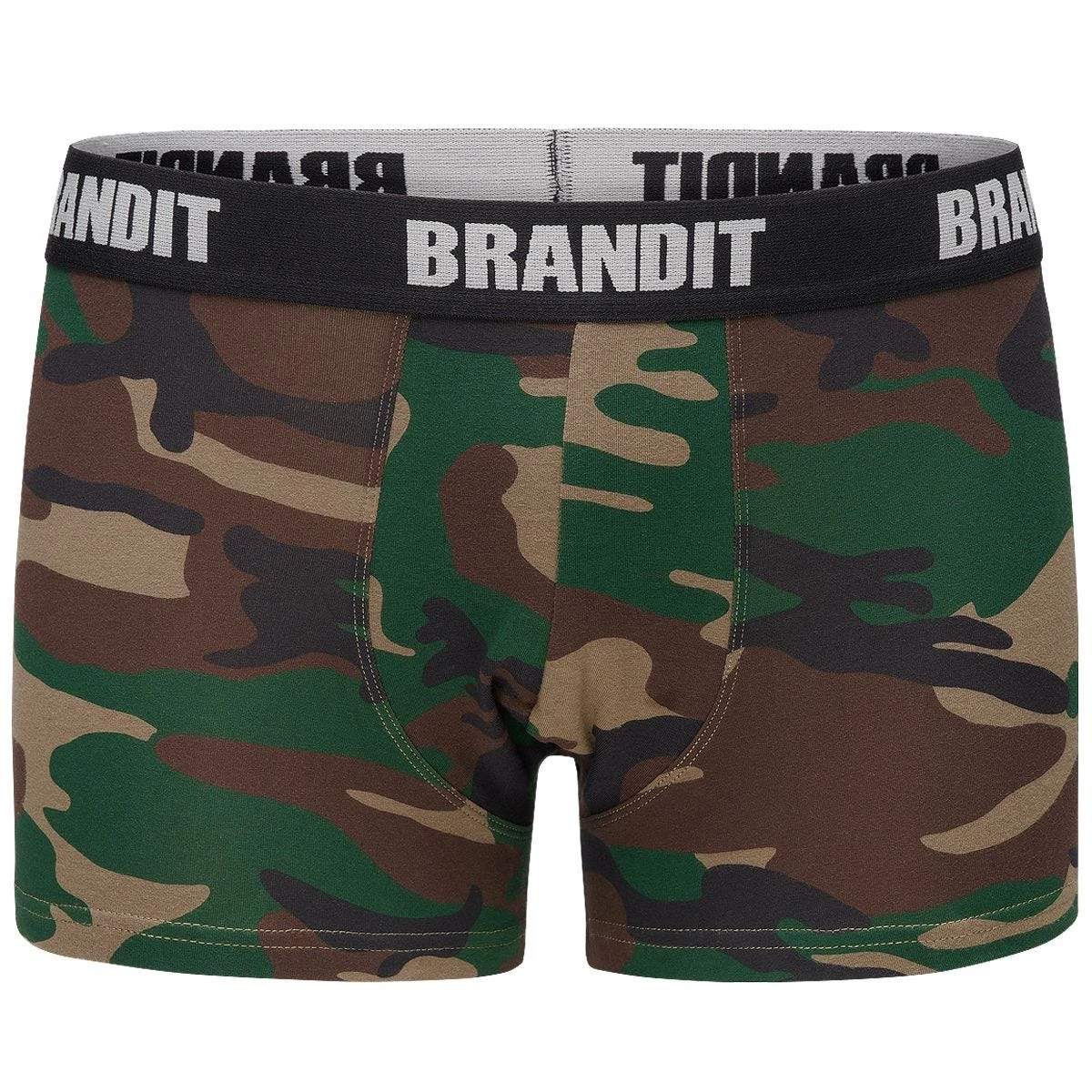 Brandit Boxer Shorts Logo 2 Pack Woodland / Dark Camo 2 Brandit Boxer Shorts Logo 2 Pack Woodland / Dark Camo - Image 2