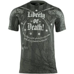 7.62 Design Liberty Or Death T-Shirt Charcoal