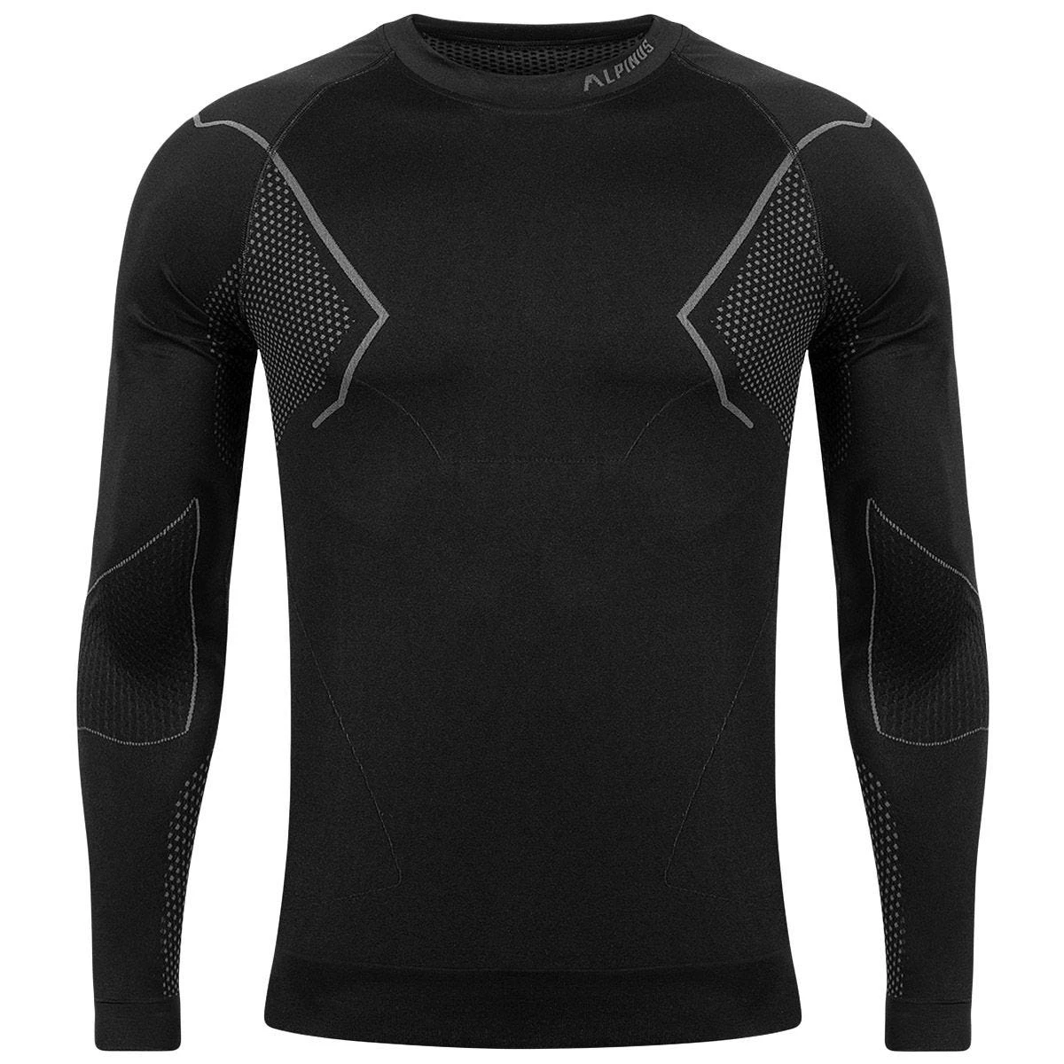 Alpinus Men Active Longsleeve Base Layer Black-Gray 1 Alpinus Men Active Longsleeve Base Layer Black-Gray