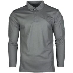 Mil-Tec Tactical Long Sleeve Quick Dry Polo Shirt Urban Gray