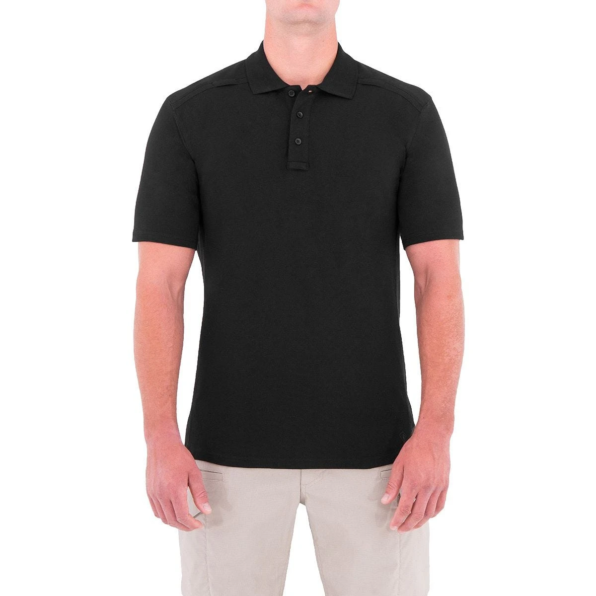 First Tactical Men's Cotton Short Sleeve Polo With Pen Pocket Black 2 First Tactical Men's Cotton Short Sleeve Polo With Pen Pocket Black - Image 2