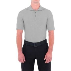 First Tactical Men's Cotton Short Sleeve Polo With Pen Pocket Heather Gray -Condo Clothing Shop first tactical MENSCOTTONSHORTSLEEVEPOLO HEATHER GREY ALL 3 1