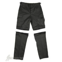 Mil-Tec Zip-Off Combat Trousers Black -Condo Clothing Shop zip off trous black1 1